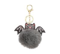 WYLZLKX Portachiavi a forma di pipistrello di Halloween, portachiavi in peluche, ciondolo per borsa, accessorio per Halloween, nero