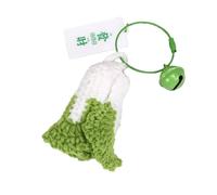 WYLZLKX Portachiavi fatto a mano all'uncinetto con aglio, cavolo, scalogno, peperoncino, portachiavi in filato per borsa vegetariana, per studenti e amici, cavolo portachiavi, Verde, Approx.4.5x5cm