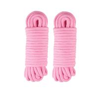 WYMAODAN Corda in Morbido Cotone, 2 Pezzi 10 M / 8 mm Corda per Tutti Gli Usi Corda Artigianale in Cotone Spesso Corda Intrecciata (Rosa)