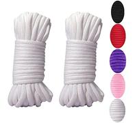 WYMAODAN Corda in Morbido Cotone, 2 Pezzi 10 M / 8 mm Corda per Tutti Gli Usi Corda Artigianale in Cotone Spesso Corda Intrecciata (Bianca)