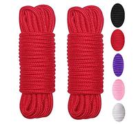 WYMAODAN Corda in Morbido Cotone, 2 Pezzi 10 M / 8 mm Corda per Tutti Gli Usi Corda Artigianale in Cotone Spesso Corda Intrecciata (Rosso)