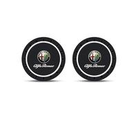 WYMF 2 Pezzi Sottobicchieri per Auto per Alfa Romeo 159 156 Giulietta Mito Giulia Spider Brera, Sottobicchieri da Auto Spesso Sottobicchieri Car Coaster Portabicchieri Inserto Sottobicchieri,A