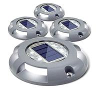 WYMI 4 Pezzi Lampade Da Giardino Solari 4 LED Luce, Lampada Solare Da Giardino Faretti Terra Incasso IP65 Impermeabile Luci Bianco Per Terreno Esterno Scala Paesaggio Strade Vialetto