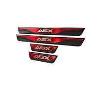 WYMKL 4 Pezzi Battitacco Auto per Mitsubishi ASX Pajero L200 Lancer Mirage, Listelli Protezione Soglie Copertura Pedana Carrozzeria Accessori AntiGraffio Acciaio Inox