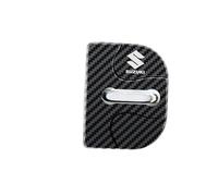 WYMKL 4 Pezzi Copertura della Serratura della Portiera Dell'auto Protezione della per Suzuki Ignis 2016-, Copri dell’Auto in Acciaio Inossidabile Protettiva,Carbon Fiber