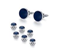 Wynameleri Best Man Gi-fts per scatola di nozze per gemelli da uomo, manager Gi-fts, formale rame Gi-fts per uomo fratello adulto, elegante gemelli per uomo, 8PCs Navy Blue, Ottone, Ottone.