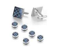 Wynameleri Set di Gemelli e Fermacravatta Classico da Uomo per Affari e Matrimonio, Decorazione Felice Festa del Papà per Ufficio, Compleanno, Gemelli Personalizzati da Uomo, Set di Spilla per