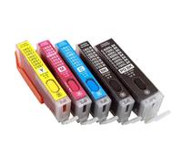 WYNAnGAI 1 Set Cartuccia di Inchiostro Riutilizzabile Compatibile Con MG5450 MG5550 MG6450 MG6350 7150 IP7250 MX925 MX725 IX6850 PGI550 CLI551(5Color 1set)