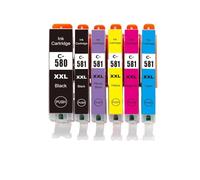 WYNAnGAI 6 cartucce d'inchiostro compatibili PGI580 580XXL CLI581 XXL per TR7550 TR8550 TS6150 TS6151 TS8150 TS8151 TS8152