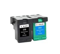 WYNAnGAI Cartucce d'inchiostro compatibili 338 343 Colore nero per i modelli 6540 6520 6840 460c 1500 9800 compatibili(A SET-2 PIECES)