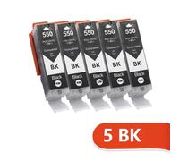 WYNAnGAI Cartucce d'inchiostro nere compatibili per stampanti PGI-550 PGI550 IP7250 MG5450 MX925 MG5550 MG6450 MG5650 MG6650 IX6850 MX725(5 BK)