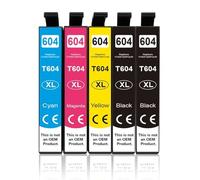 WYNAnGAI Cartuccia d'inchiostro 604 XL compatibile con T604XL per l'uso con stampanti XP 2200 2205 3200 3205 4200 4205 WF 2910 2930 2950(5pcs (1set-1black))