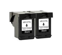 WYNAnGAI Cartuccia d'inchiostro 67XL compatibile con stampanti 67 67 XL 2723 2752 1225 6020 6052 6055 6420 6452 4152 4140 4155(2 BLACK)