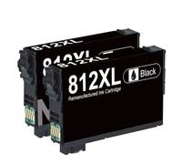 WYNAnGAI Cartuccia d'inchiostro compatibile 812XL con chip di aggiornamento per stampanti Workforce Pro WF-7820 WF-7840 WF-7310 EC-C7000(2PK-2BK)