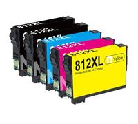 WYNAnGAI Cartuccia d'inchiostro compatibile 812XL con chip di aggiornamento per stampanti Workforce Pro WF-7820 WF-7840 WF-7310 EC-C7000(5PK-2BK3C)