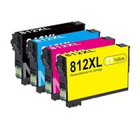 WYNAnGAI Cartuccia d'inchiostro compatibile 812XL con chip di aggiornamento per stampanti Workforce Pro WF-7820 WF-7840 WF-7310 EC-C7000(4PK-1BK3C)