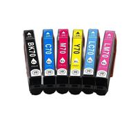 WYNAnGAI Cartuccia d'inchiostro compatibile a colori per EP706A EP806AW IC6CL70L ICBK70L ICC70L ICM70L ICY70L ICLC70L ICLM70L(2 SET)