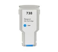 WYNAnGAI Cartuccia d'inchiostro compatibile da 300 ml per inchiostro HP738 738 676M6A 676M7A 676M8A 498N8A getto d'inchiostro a colori per stampante DesignJet T950 T850(300ML - C)