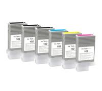 WYNAnGAI Cartuccia d'inchiostro compatibile PFI-102 per stampanti IPF500 IPF510 IPF600 IPF610 IPF700 IPF710 IPF605 IPF650 IPF655 IPF750 IPF755 IPF760 IPF765(2MBK 1BK 1C 1M 1Y)