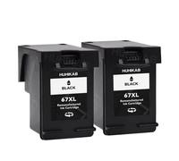 WYNAnGAI Cartuccia d'inchiostro HUHIKAB da 2 pezzi compatibile con 67 67XL per stampanti DeskJet 2732 2755 6052 6058 6075 4152 4155 4158(2 Black)