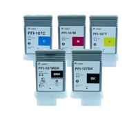 WYNAnGAI Set cartucce d'inchiostro compatibili per IPF670 IPF680 IPF685 IPF770 IPF780 130ML PFI107 6 pezzi(5PCS)