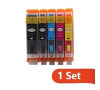 WYNAnGAI Set di cartucce d'inchiostro ricaricabili da 5 pezzi compatibili con PGI 550 CLI 551 per IP7250 MG5450 MX925 MG5550 MG6450 MG5650 MG6650(1 set)