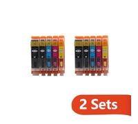 WYNAnGAI Set di cartucce d'inchiostro ricaricabili da 5 pezzi compatibili con PGI 550 CLI 551 per IP7250 MG5450 MX925 MG5550 MG6450 MG5650 MG6650(2 sets)