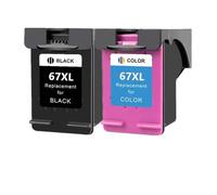 WYNAnGAI Sostituzione cartuccia d'inchiostro 67XL compatibile con stampanti 2723 2752 1225 6020 6052 6055 6420 6452 4152 4140 4155(1PACK BK 1PACK COLOR)