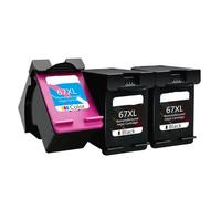 WYNAnGAI Sostituzione della cartuccia d'inchiostro compatibile ALIZEO per 67 XL per stampanti Deskjet Plus 4140 4152 4155 4158 1225 2732 2752(3pcs)