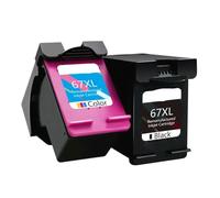 WYNAnGAI Sostituzione della cartuccia d'inchiostro compatibile ALIZEO per 67 XL per stampanti Deskjet Plus 4140 4152 4155 4158 1225 2732 2752(2pcs)