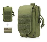 WYNEX Custodia per smartphone tattica per l’uso quotidiano, tasche multiuso MOLLE, gadget organizer, porta telefono, marsupio, tasca e fondina per attrezzi, verde militare