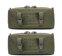 WYNEX Incremento tattico Molle Pouch, Sacchetti Verticali edc Utility Sling Bag Militare Multiuso di Grande capacità con Tracolla Attacco Impermeabile Design modulare ( Verde Militare - 2 Confezioni)