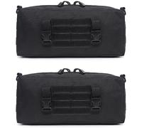 WYNEX Incremento tattico Molle Pouch, Sacchetti Verticali edc Utility Sling Bag Militare Multiuso di Grande capacità con Tracolla Attacco Impermeabile Design modulare (Nero, 2 Confezioni)