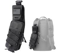 WYNEX Molle Accessori Custodia, Zaino con Tracolla, Tasca Tattica per Telefono Cellulare per Escursionismo, Campeggio e Viaggi, Nero - 1 Pezzo (destra)