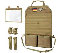 WYNEX Organizzatore tattico per lo schienale dell'auto con portapistole, aggiornamento della copertura tattica MOLLE per lo schienale del sedile, protettore universale per veicoli, camion