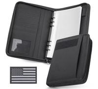 WYNEX Raccoglitore tattico per notebook, con 80 fogli, con chiusura lampo, per attrezzature tattiche e organizer, ricaricabile, formato A5, 6 anelli
