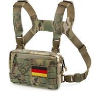 WYNEX Tactical Chest Rig Pack per gli uomini, borsa da corsa sul petto con loop anteriore Airsoft Recon Chest Rigs per la caccia all'aperto EDC Combat Patch incluso
