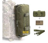 WYNEX Tactical Increment Molle Pouch Verticale Edc Utility Pouch Militare Multiuso Grande Capacità con Tracolla Attacco Impermeabile Design Modulare (Verde Militare (Aggiornato))