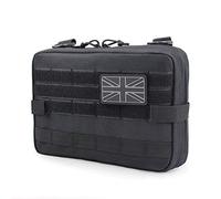 WYNEX Tactical Molle Admin Pouch, materiale di aggiornamento EDC Utility Pouches Borsa degli attrezzi EMT Utility Map Pocket Nero (include patch)