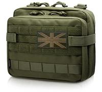 WYNEX Tasca tattica grande per amministratore di design a doppio strato, Molle EDC EMT Utility Pouch con custodia per strumenti modulare, grande capacità, Verde militare, Taglia unica