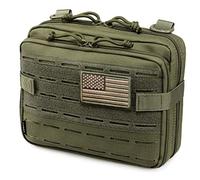 WYNEX Tasca tattica Molle Admin con design tagliato al laser, tasche multiuso con attacco Molle, organizer medico militare EMT con tasca per mappe EDC EMT Pack IFAK porta attrezzi universale U.S.A