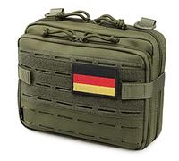 WYNEX Tattico Molle Admin Pouch di Laser Cut Design, Utility Pouches Molle Attachment Military Medical EMT Organizer con tasca mappa EDC EMT Pack IFAK Tool Holder universale Patch incluso