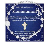 wynn's Regalo per battesimo, cresima, cresima, comunione, bracciale con rosario per ragazze, figlioccia, nipote, di papà, mamma, padrini, nonni, con confezione regalo, 11.41, Acciaio inossidabile
