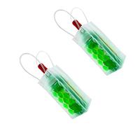 Wynrzyj 2 borse termiche isolate per bevande, tecnologia gel su entrambi i lati, per vino e birra, borsa termica trasparente per liquori, verde