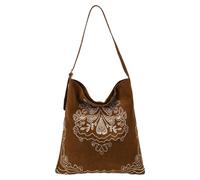 Wynrzyj Borsa a sacchetto in pelle scamosciata tracolla regolabile spaziosa spalla interna casual borse per il tempo libero e il ballo di fine anno vestito compagno per laptop, marrone