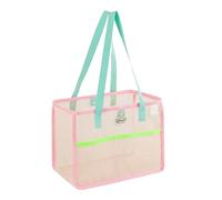 Wynrzyj Borsa da spiaggia a rete multiuso con foro di drenaggio grande capacità borsa a tracolla per costumi da bagno bagnati asciugamani all'aperto Adventures Trendy Carryall, verde