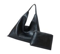 Wynrzyj Donne Assonnato Avambraccio Borsa Morbida PU Pelle Borsa a tracolla Grande Capacità 2pcs Per Lavoro E Viaggi Grande Capacità Borse, Nero