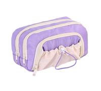 Wynrzyj Elegante corda Tie sacchetto portapenne, design lavabile, tasca multipla per studenti, Office Art Tools Multi Layer, valigetta con chiusura a cordoncino