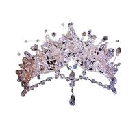 Wynrzyj Elegante principessa diad band fascia elegante corone d'argento accessori per matrimoni e feste di compleanno forniture di cristalli corone sposa