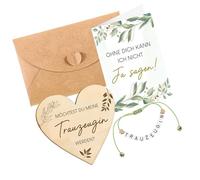 Wynrzyj Esclusivo simbolo dell'amicizia inciso in legno sospiro compatto cuore d'amore decorazione da appendere per ricordi celebrare damigelle d'onore regalo, d, Taglia unica